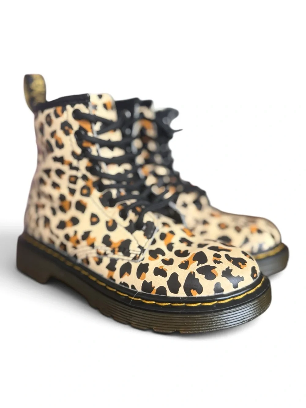 Dr. Martens 1460J Leopard Print Girls Combat Boots US 12